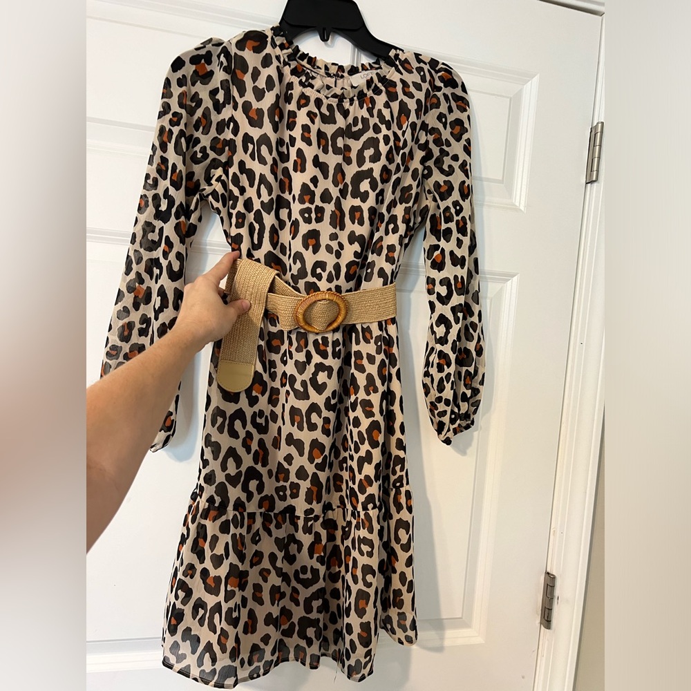 LOFT petite small women’s dress in leopard print